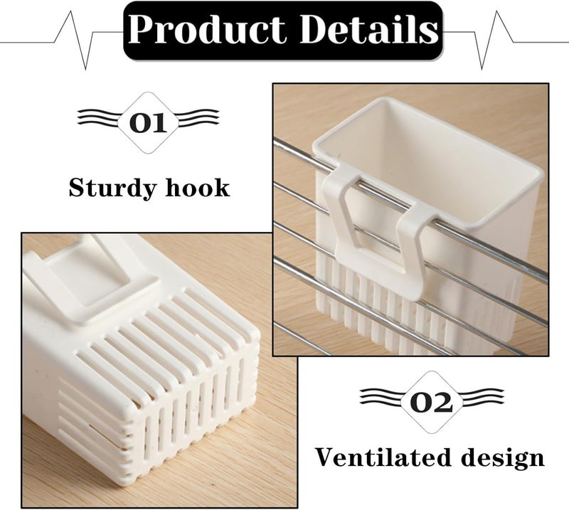 VrotQyn 3 Pcs Utensil Drying Rack Universal Cup Silverware Utensil Drying Holder Basket for Home Kitchen, White - Image 4
